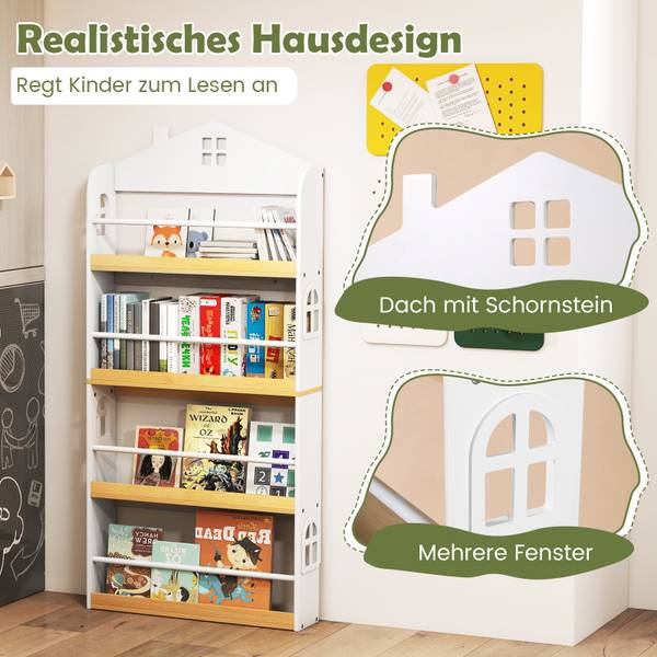Bücherregal Kinder 39460217 Weiß - Holzwerkstoff - 61 x 130 x 15 cm