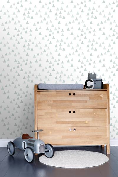 papier peint triangles graphiques 7291 Bleu - Polaire - 53 x 1005 x 1005 cm