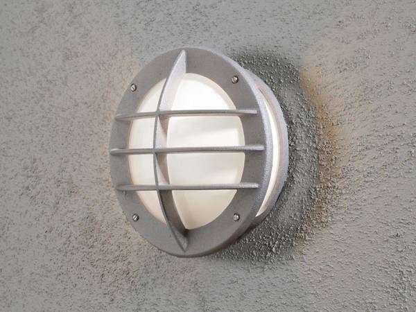 LED Außenwandleuchte Silber, Ø 31cm Silber