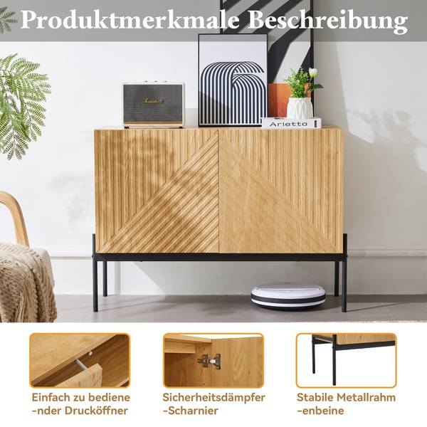 Sideboard NaturLine Ⅱ Beige - Stahl - 100 x 75 x 40 cm