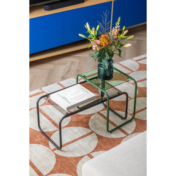 Couchtisch Ventana Schwarz - Eisen - 40 x 36 x 80 cm