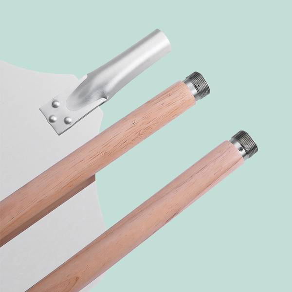 Perforierter Pizzaschieber mit Holzgriff Braun - Silber - Aluminium - 132 x 3 x 31 cm