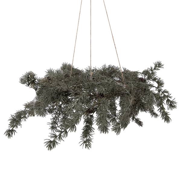 Weihnachtskranz Jayden Grün - Kunststoff - 60 x 8 x 60 cm