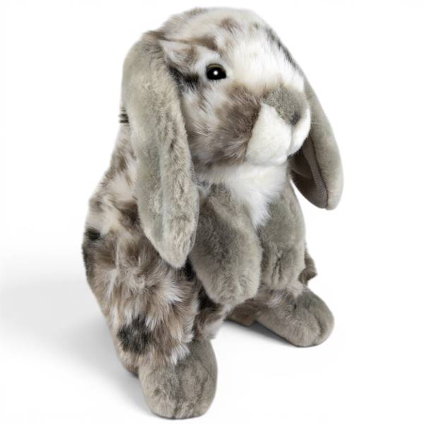 Kuscheltier Hase Grau - Kunstfell - 11 x 20 x 11 cm