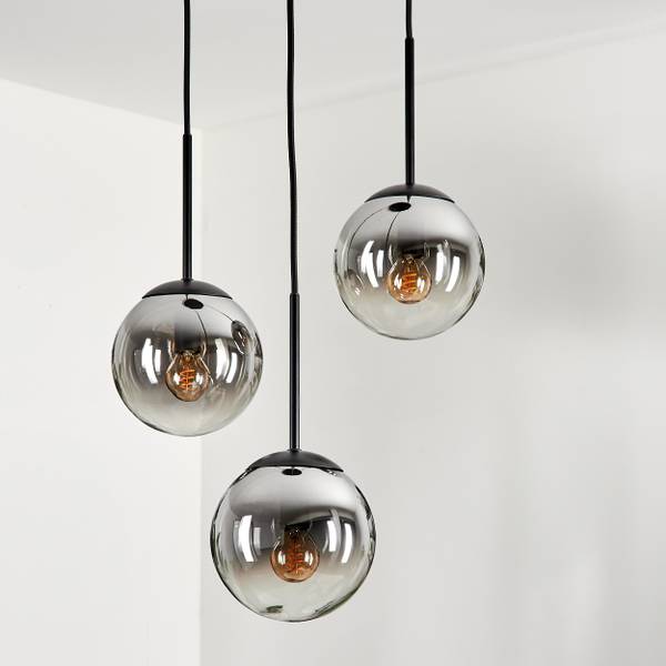 Deckenleuchte Fossobiubo Grau - Silber - Aluminium - Klarglas - 90 x 145 x 90 cm