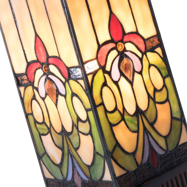 Tiffany Tischlampe Daniela Beige - Glas - 17 x 44 x 17 cm