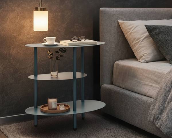 Table de chevet Saturno Vert - Métal - 28 x 50 x 50 cm