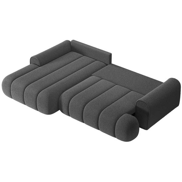 Ecksofa DANDELINO Grau - Ecke davorstehend links - Ottomane davorstehend links