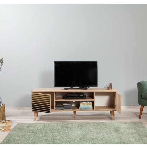 Fernsehschrank Enrica Braun - Holzwerkstoff - 140 x 50 x 40 cm