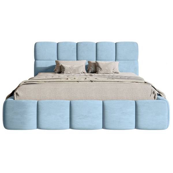 Gestoffeerd bed CLOUDY lichtblauw
