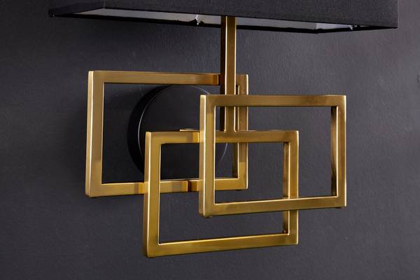 Wandleuchte ATLANTIS Schwarz - Gold - Polyester - 35 x 44 x 20 cm