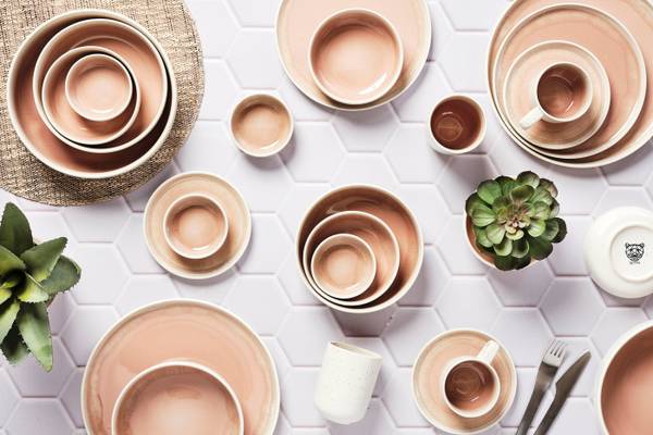 Bord OXYGEN set van 6 roze