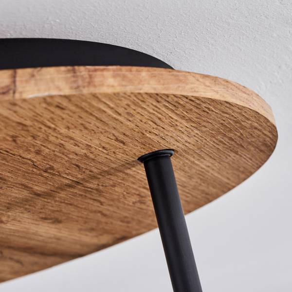 Deckenleuchte Canove Schwarz - Braun - Glas Grau - Holz - 38 x 22 x 38 cm