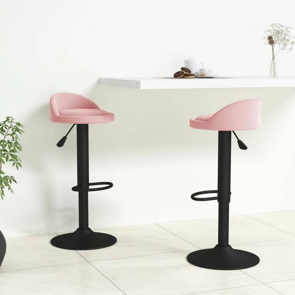 Tabouret de bar 3007071-2 lot de 2 Rose foncé