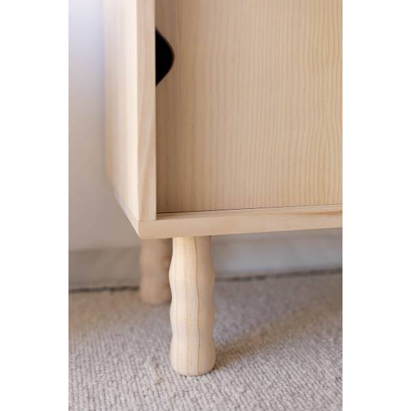 TV-Lowboard Moreta Lackiert Braun - Kiefer - 120 x 50 x 35 cm