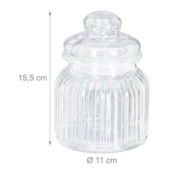 Bocaux En Verre Avec Inscription - Hauteur 16,5 Cm - Neuf Sous Emballage