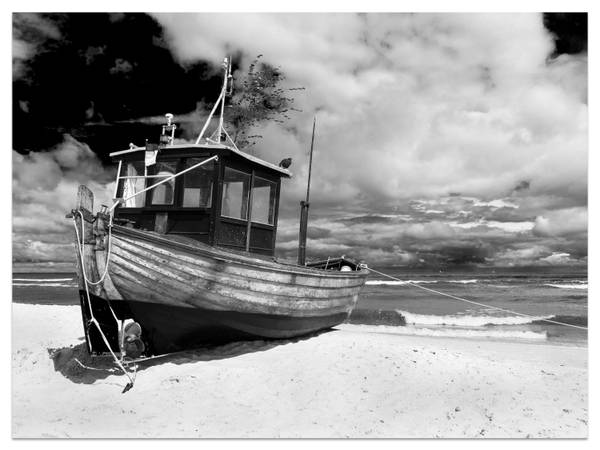 Fototapete Boot Strand Meer Natur 350 x 256 x 256 cm