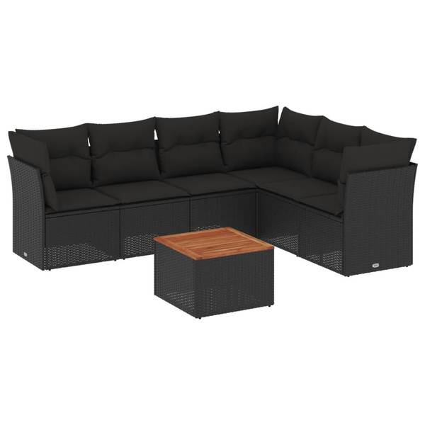 Salon de jardin 3034599-2 (lot de 7) Noir