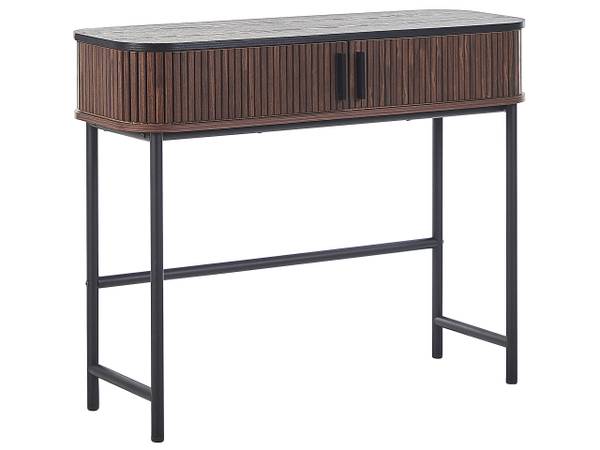 Consoletafel JOSE zwart - bruin - plaatmateriaal op houtbasis - 100 x 82 x 35 cm