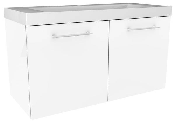Waschbeckenunterschrank Lima Weiß Weiß - Holzwerkstoff - 47 x 6 x 95 cm