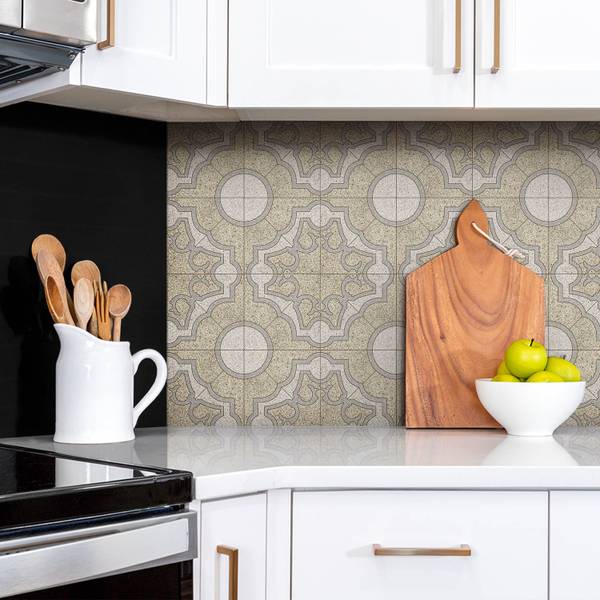Selbstklebendes Wandpaneel Stein Beige - Polyester PVC - 100 x 50 x 0 cm