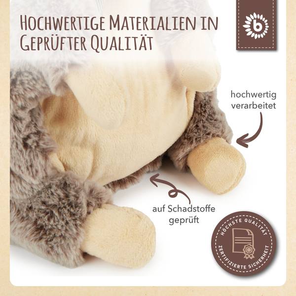 Plüsch Kuscheltier Igel mit Magneten Braun - Textil - 40 x 20 x 30 cm