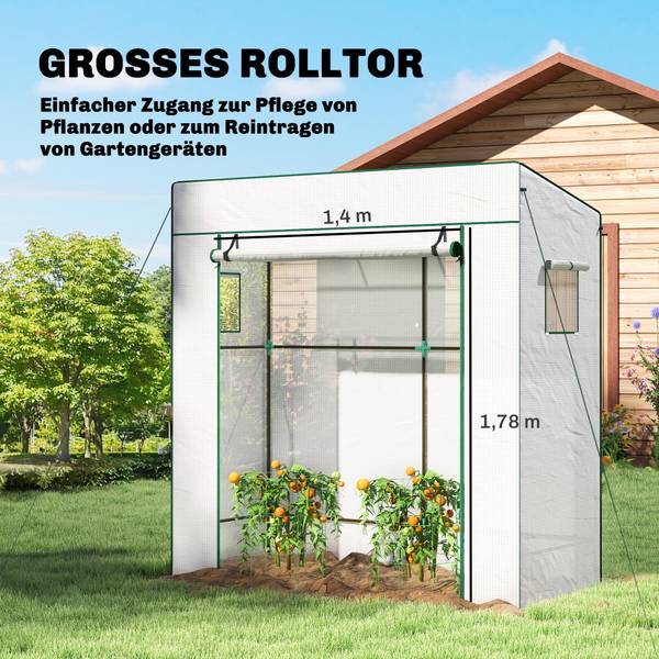 Gewächshaus 84H-063V00WT Weiß