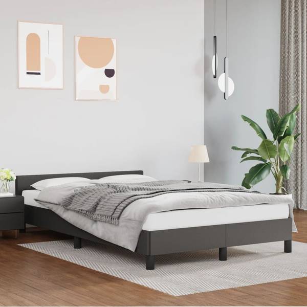 Bettgestell mit Kopfteil 3016046 Grau - 126 x 207 cm