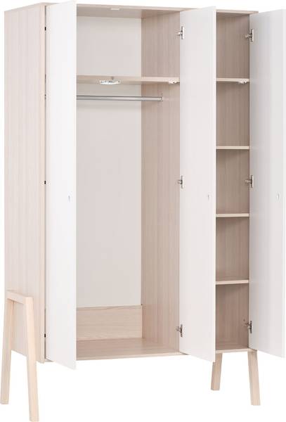 3-türiger Kleiderschrank SPOT Weiß - Holzwerkstoff - 128 x 210 x 60 cm