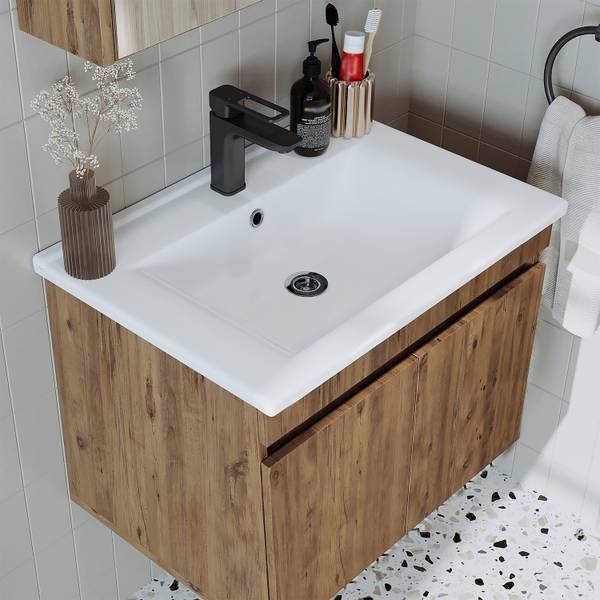 Badmöbel Set ATRIA-65 4-teilig Eiche Antik Dekor