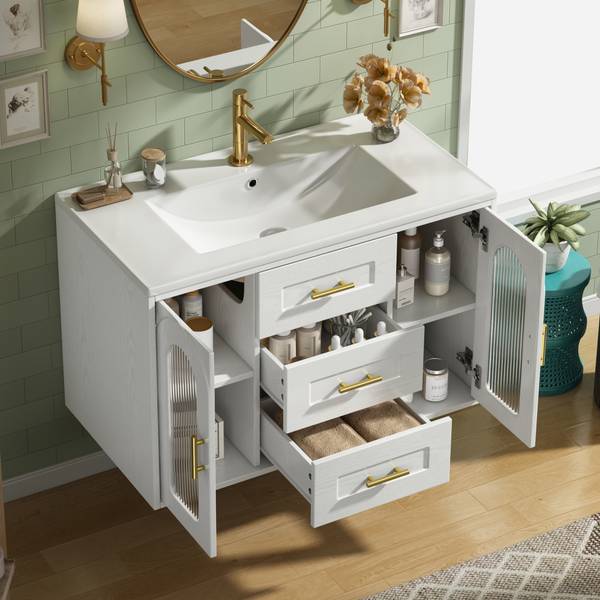Badezimmerschrank GLOWMU  Ⅲ Weiß