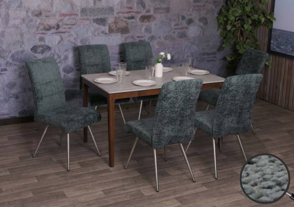 Esszimmerstuhl G55 (6er-Set) Blau - Polyester - 68 x 97 x 64 cm
