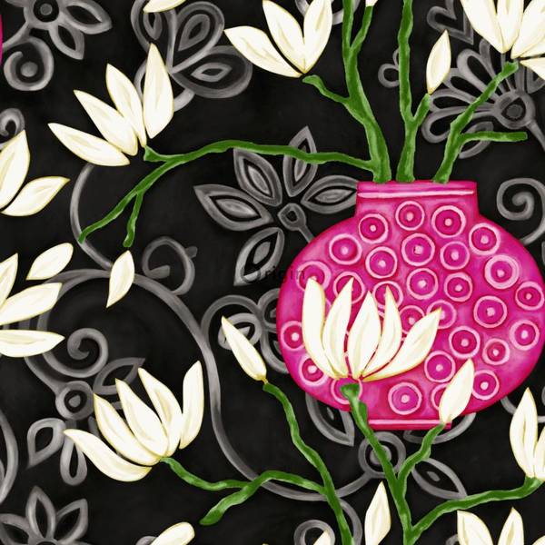 papier peint magnolia 7057 Noir
