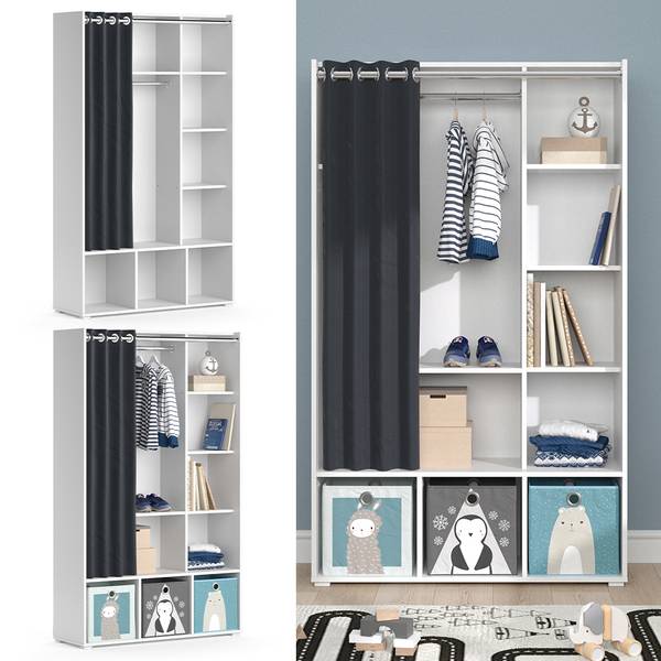Kinderkleiderschrank Luigi 40646 Reinweiß