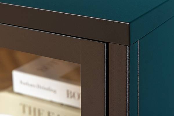 Vitrine DURA STEEL Schwarz - Glas - Metall - 75 x 150 x 35 cm