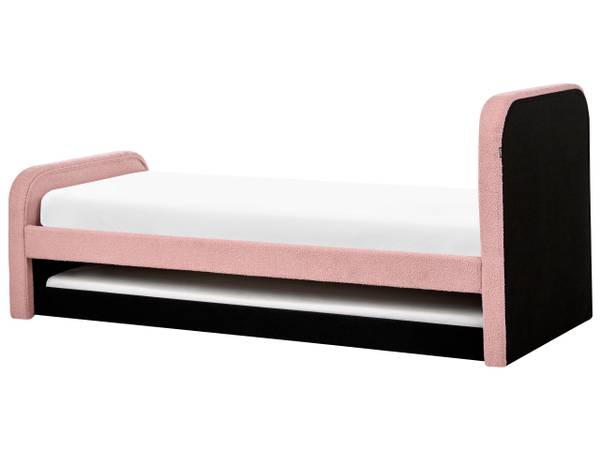 Bett RAYSSAC 3-tlg Pink - Naturfaser - 100 x 96 x 218 cm