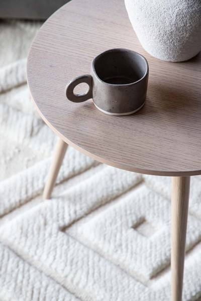 Salontafel Askim wit - deels massief hout - 48 x 48 x 48 cm