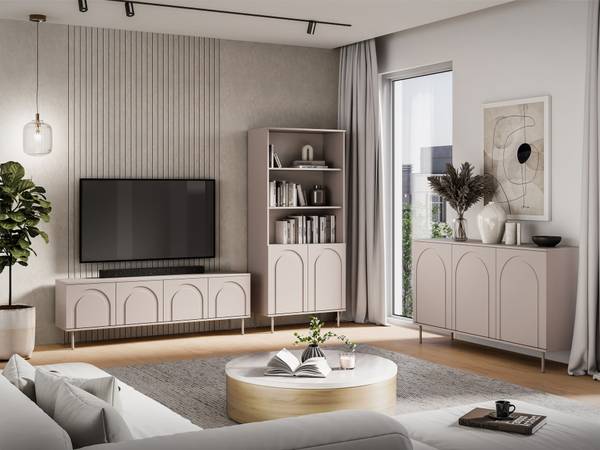TV-Lowboard Orvella Grau - Holzwerkstoff - 160 x 53 x 34 cm