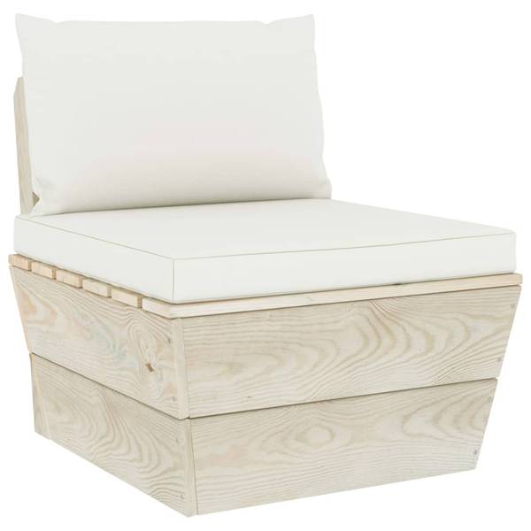 Garten-Lounge-Set 3016490-4 3-teilig Weiß - Polyester - Fichte - 60 x 30 x 60 cm