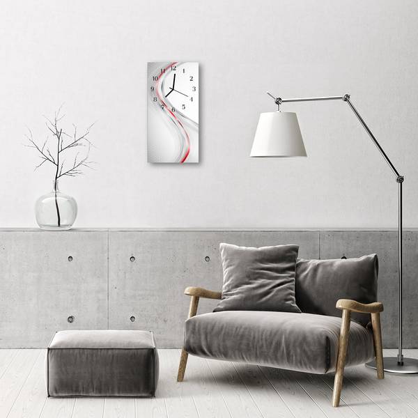 Wanduhr Curve  Mehrfarbig Glas - 30 x 60 x 1 cm