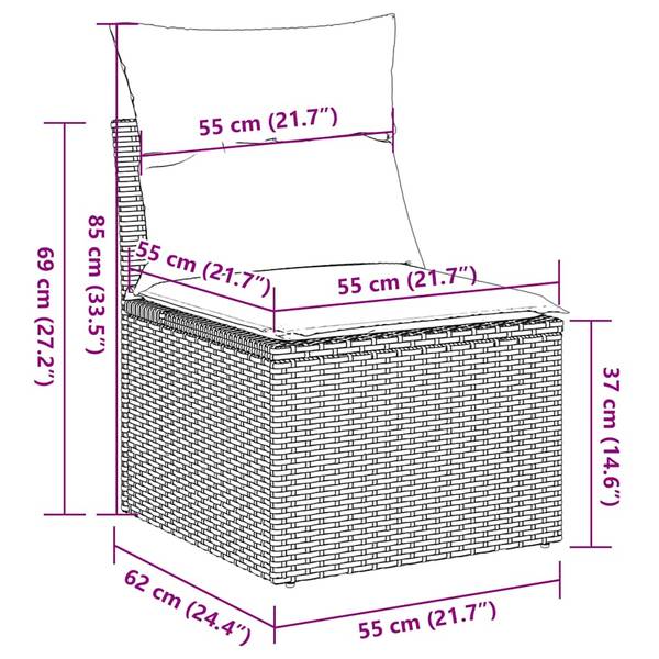 Garten-Lounge-Set 3034258-1 8-teilig Braun - Creme