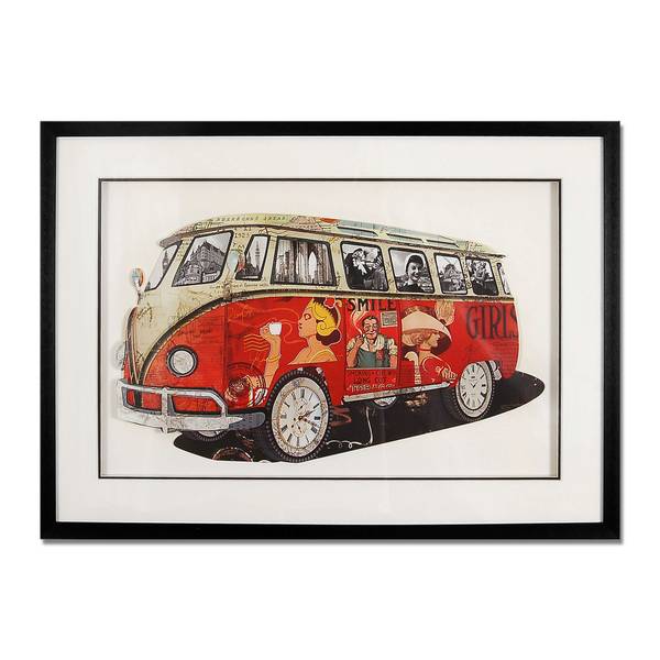 3D-Collage-Bild Volkswagen Van Vintage 1 Acrylglas - 70 x 50 x 3 cm