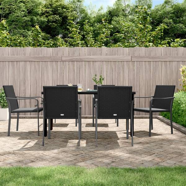 Tuinset 3029534-3 set van 7 zwart - grijs - 80 x 160 cm