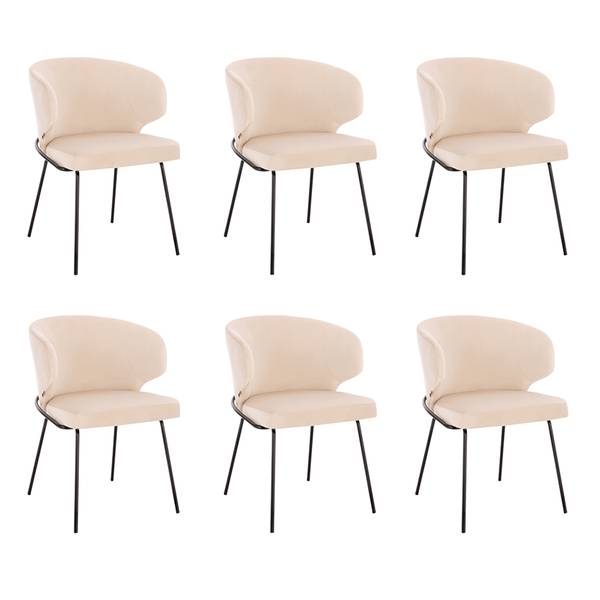 Esszimmerstuhl AMARA (6er Set) Beige