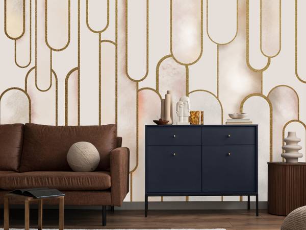 Fototapete Art Deco Abstraktion Bögen 100 x 70 x 70 cm