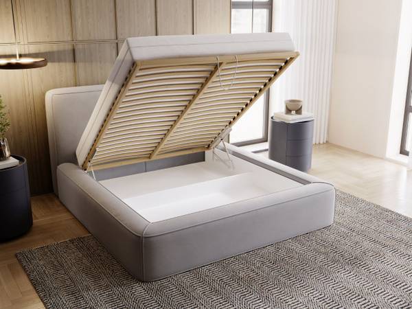 Polsterbett AMARO Silber - Liegefläche Breite: 160 cm