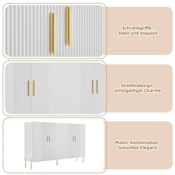 Sideboard Kiks Weiß - Holzwerkstoff - 160 x 100 x 37 cm