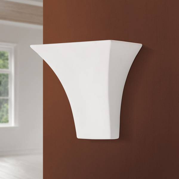 Wandleuchte BATON Weiß - Keramik - 18 x 17 x 9 cm