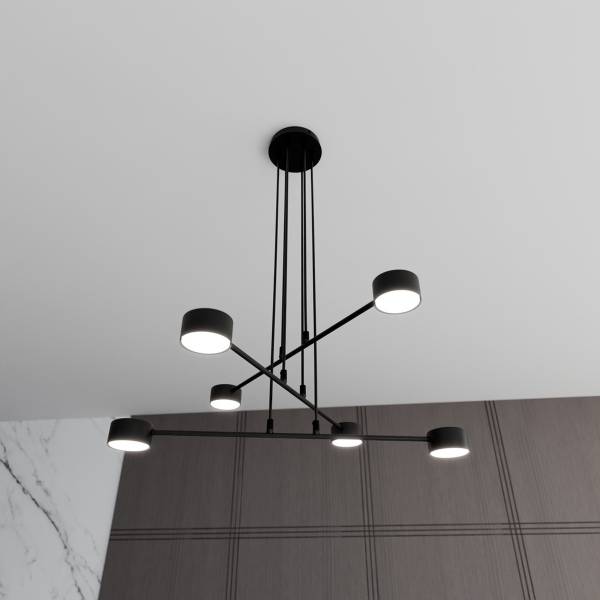 Pendelleuchte VK86818473 Schwarz - Stahl - 1 x 100 x 70 cm