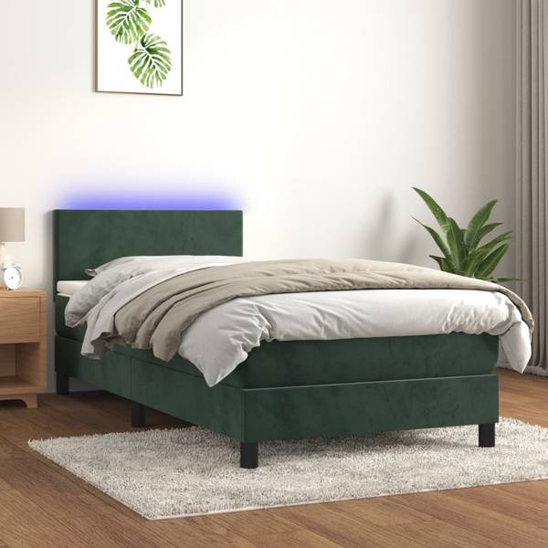 Boxspringbett 3017268-1 Dunkelgrün - Grün - 200 x 100 cm